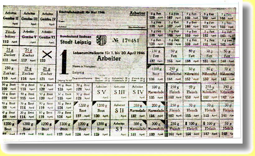Lebensmittelkarte Mai 1946, Quelle: Leipziger Volkszeitung, 28./29. Mai 1988